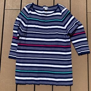 Liz Claiborne Kids Striped Shirt - Navy, White, Pink, Teal